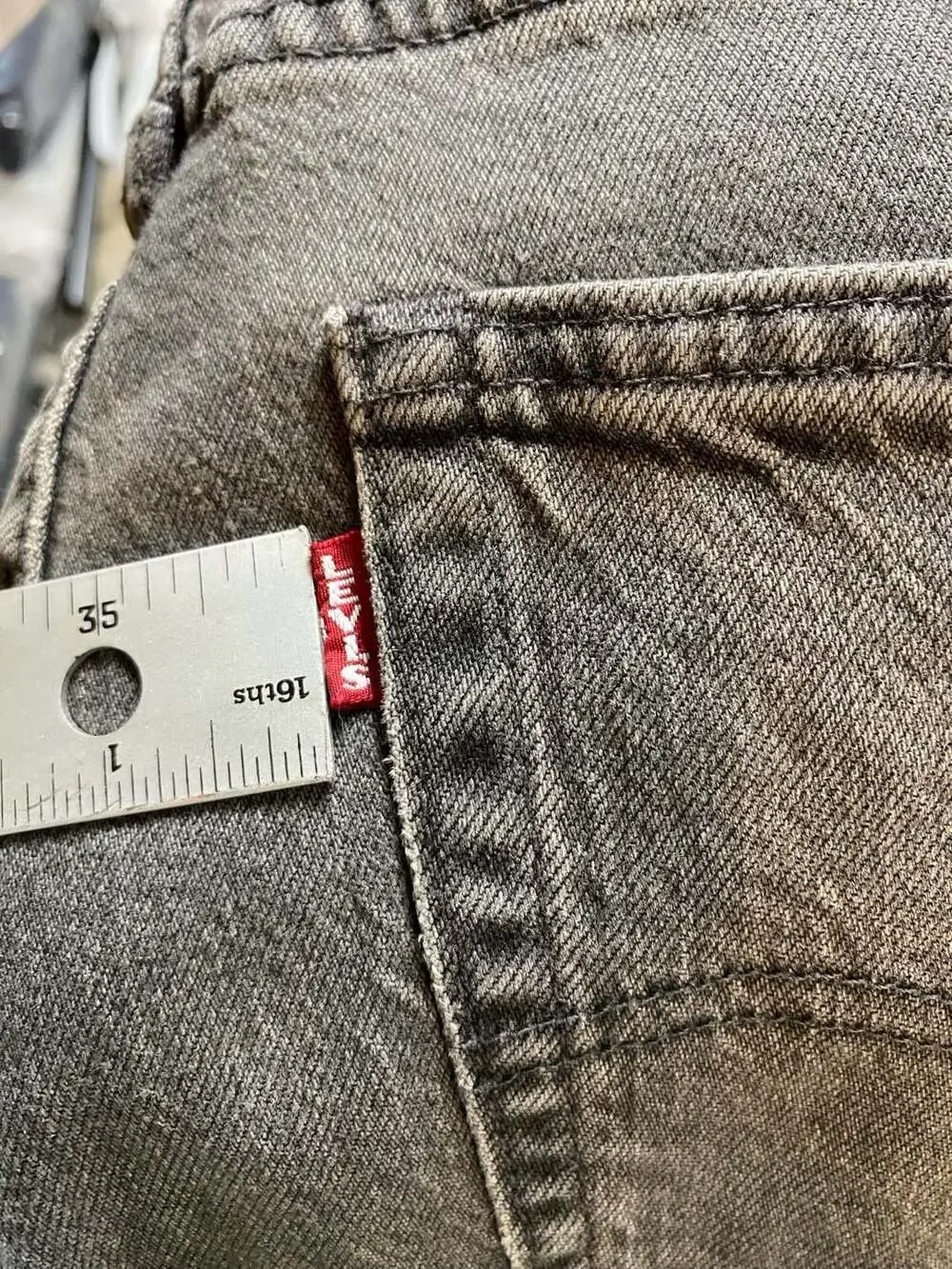 Levi's 511 Flex Straight Fit Stretch Denim Jeans 36x34 Gray (1319)